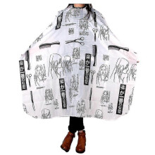(As show, One size) Adult Barber Gown Cape Hairdressing Hairdresser Hair Cutting Cloth Black