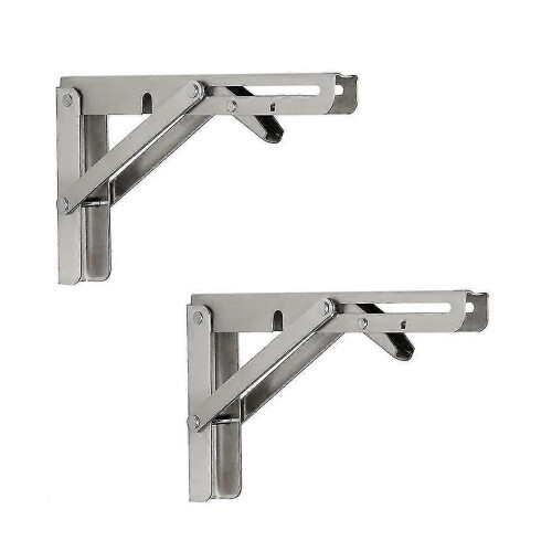 Flipping Support Rack (As show, One size) Stainless Steel Folding Triangular Bracket Wall ...