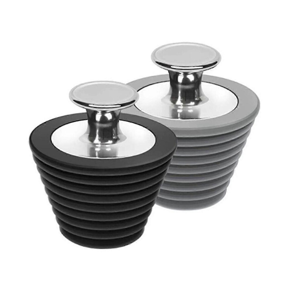 (As Show, One Size) Bathtub Stopper Tub Drain Stoppers Toilet Tools For Bathtub And Bathroom Sink Drains Black And Gray 5022564521499