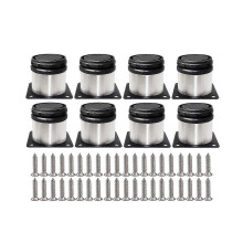 (As show, One size) 8pcs Stainless Steel Hardware Solid Tv Desk House Cabinet Table Feet Bed Foot Round Adjustable Furn