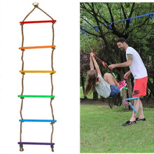 (As show, One size) Kid's Rope Ladder, Kids Rope Ladder ,Tree Ladder Play Equipment, Outdoor Climbing 6 Plastic Rungs 6.6ft/2m Length Max Load 230lb