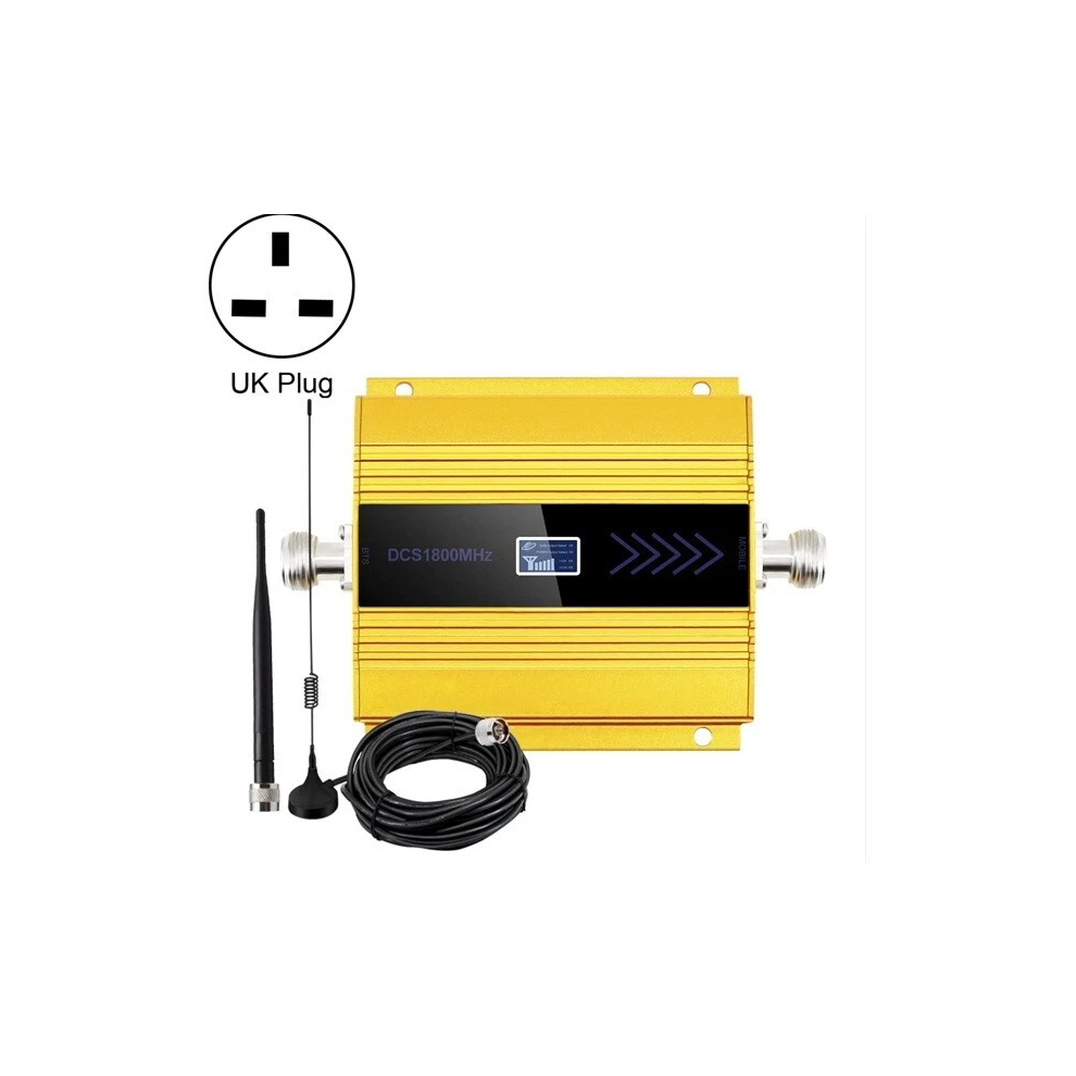 (Gold) DCS-LTE 4G Phone Signal Repeater Booster for Stronger Network Reception/Uk-Plug