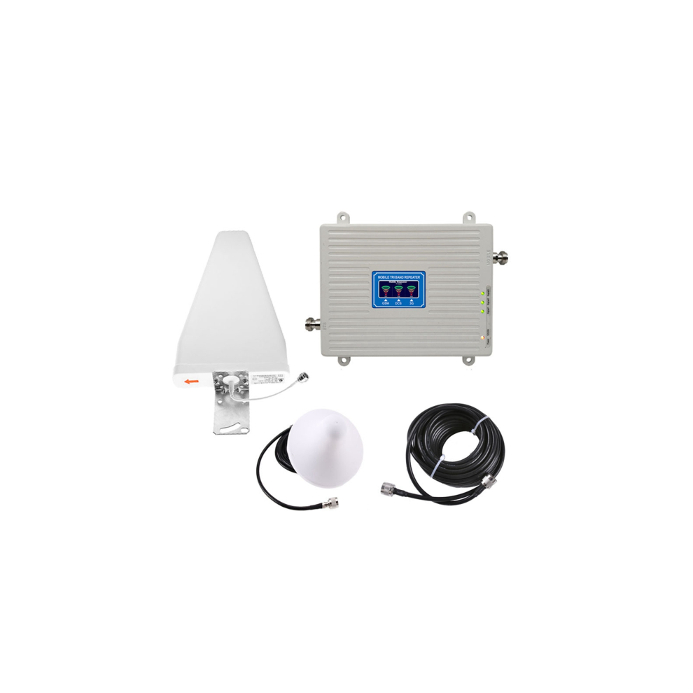 2G 3G 4G Signal Booster Tri Band Amplifier 900/1800/2100 UK Plug