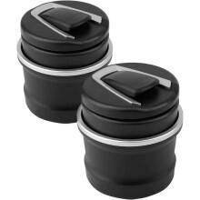 (As show, One size) 2 Pieces Car Ashtray Ash Holder Windproof Black Detachable 2 in 1 Portable Car Cigarette Without Ashtray Ashtray Holder