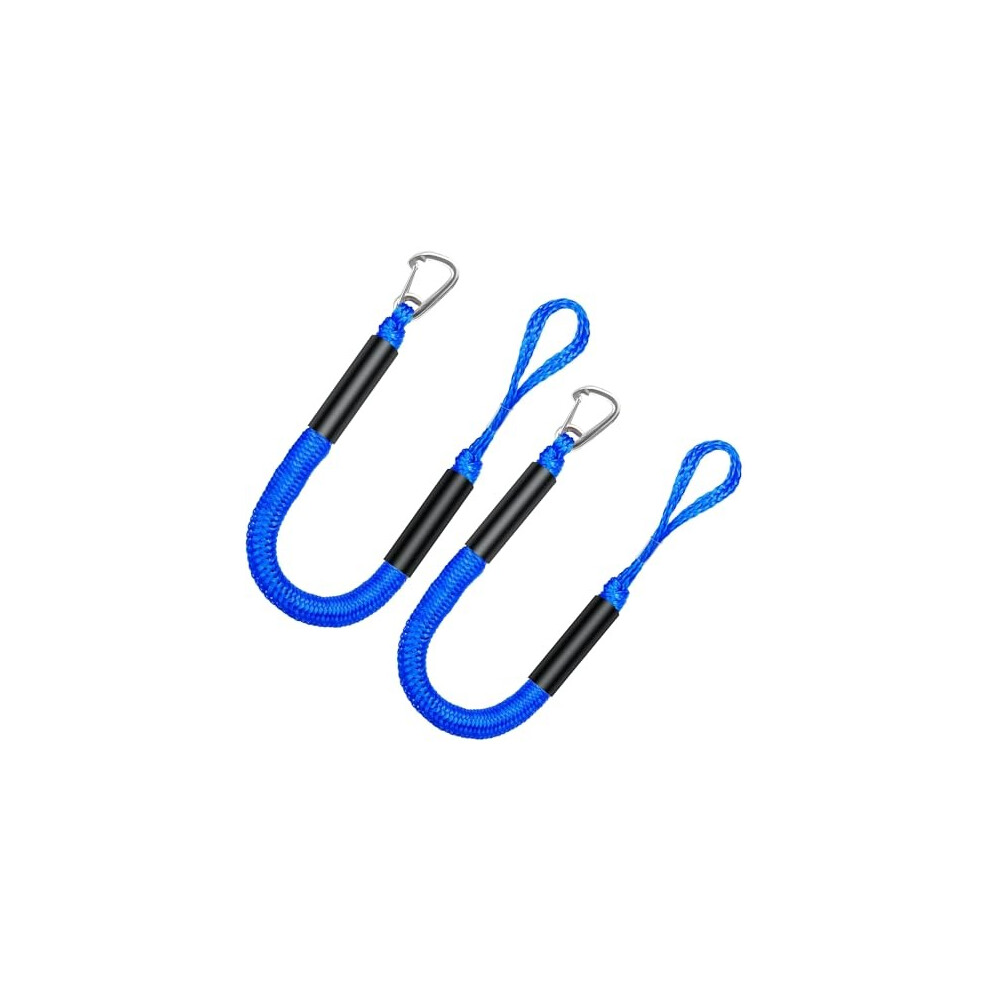 Mooring With 2Ft Bungee Dock Line 2 - Packï¼Blueï¼ - Built - In Snubber, Essential For Kayak, Seadoo, Jet Ski, Pontoon, Canoe, Power Boat 781093707068