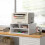 Homcom HOMCOM Desktop Printer Stand with 3 Open Compartments, Desk Organiser, White 8