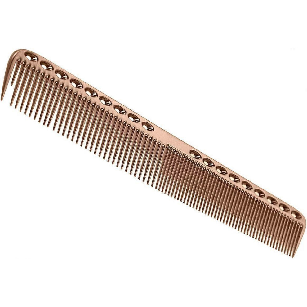 Unisex Gold (As Show, One Size) Professional Combs Aerospace Aviation Aluminum Metal Cutting Comb Hairdressing Barbers Salon Comb (Color:rose )