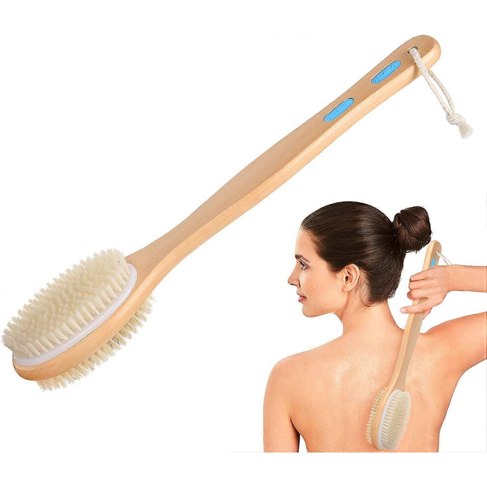 (As show, One size) Shower Brush, Body Brush with Soft and Stiff Bristles, for Brushing Wet or Dry Exfoliating Skin and Gentle Scrubbing, Particularly