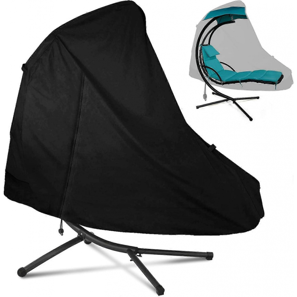 (185*116*198cm)Housse de chaise longue suspendue avec fermeture éclair, housse de protection pour chaise longue suspendue avec parasol,