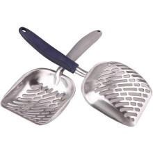 (As show, One size) Cat Litter Shovel, Strong Metal Litter Shovel, Durable Pet Sieve (Light Gray, Black)
