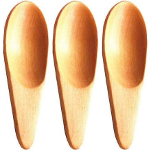 (As show, One size) 3pcs Mini Solid Wood Salt Spoons Spice Handmade Honey Teaspoon for Seasoning Sugar Coffee Tea Jam Mustard Ice Cream Milk
