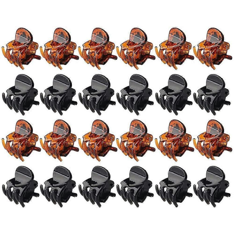 (As show, One size) Non-Slip Mini Hair Clips, 24 Pieces Small Female Hair Clip Small Jaw Clips 1.5cm Strong Hold Acrylic Hair Claws for Girls and Wome-image-OPC-PHP6GXP-NEW