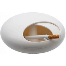 (As show, One size) Pebble ashtray with lid(White)