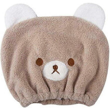 (As show, One size) Girls Bathing Cap Towel Hair Dryer Turban Microfiber Cute Bear Pattern Dry Hair Hat Soft Lightweight Quick Absorbent Shower Cap Spa Pool Swim for Kids