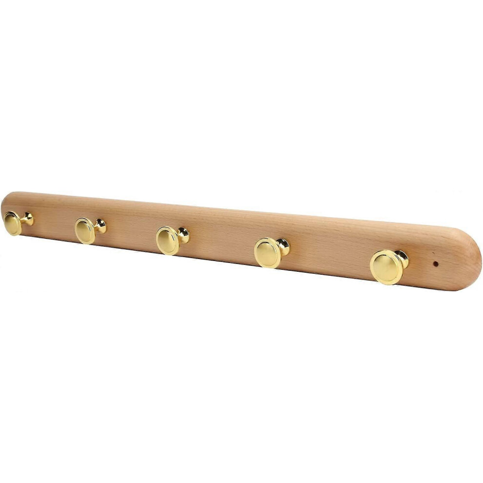 (As show, One size) Wall Mounted Coat Rack, Beech Coat Rack with Shelf 49.5cm Hat Hanger for Wall in Entryway, Bedroom, Cloakroom, Bathroom-image-OPC-PHP6JDY-NEW