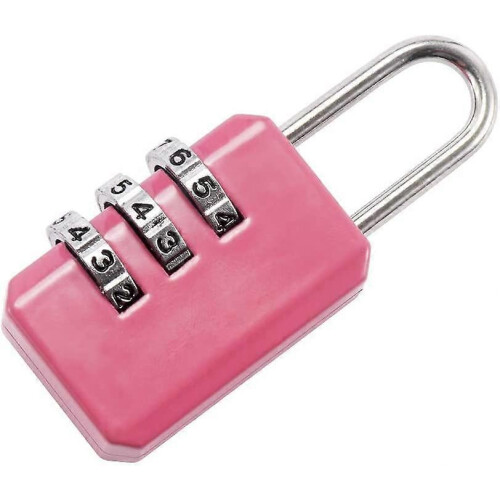 (As show, One size) 3-digit dial combination Suitcase Suitcase Password Lock Code Padlock Pink Durable and creative 2