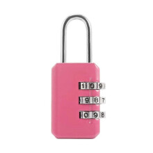 (As show, One size) 3-digit dial combination Suitcase Suitcase Password Lock Code Padlock Pink Durable and creative