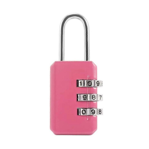 (As show, One size) 3-digit dial combination Suitcase Suitcase Password Lock Code Padlock Pink Durable and creative
