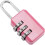 (As show, One size) 3-digit dial combination Suitcase Suitcase Password Lock Code Padlock Pink Durable and creative 2