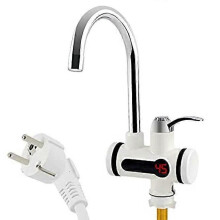 (As show, One size) 220V Electric Faucet with Instant Water Heater, 3000W, LED Temperature Display, Water Heater for Kitchen, Bathroom, Instant Water (Below, Large)