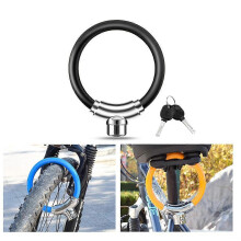 (As show, One size) Bicycle Bike Ring Lock Anti-theft Lock Bike Portable Mini Security(black)
