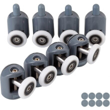 (As show, One size) Set of 8 Shower Door Rollers, 23mm Bathroom Shower Enclosure Rollers (4 Upper and 4 Lower)