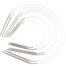 GDQQOYWQT -43 cm Roudstricknadeln Set, Cruach dhosmálta Roudstricknadeln le cáblaí, dath airgid, Ideal zum Stricken von Socken, Hüten, Schal