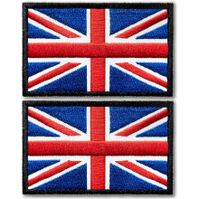 Aontas Jack Patch, 2pcs Hook und Schleife UK Flagge Iarratas ar aonadaí míleata, tactical málaí, Jackets, Jeans, Hüte Blue