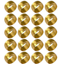 Ceangail tubaiste copar préimhe, 20 píosa 14mm agus 16mm ferrules Messingduty trom le haghaidh ceanglais uisce agus gáis gan leak, comhbhrú