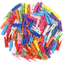 Clip adhmaid Mini Ildatha, 140Piece Mini-Clips le haghaidh tionscadail chruthaitheacha, maisiúcháin pósadh agus Dearadh imeachta, foirfe le