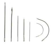 Heavy Duty Hand Nähnadeln Kit, 7-páirteach Leathar Nadel Set with 2 Nadelfäden, contains gebogene und trianguige Nadels, perfect für Polster
