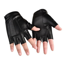 FWORUAIS Fingerless Fahrhandschuhe PU Faux Leather Halffingerhandschuh Spórt lasmuigh Lár Oíche Shamhna Cosplay Kostüm Handschuhe für Männer