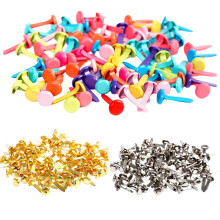 200 Piece Miotal-Páipéar-Fastening, Split-Stiftes, Páipéar-Fastening, 8x18mm Clips Páipéar Multicolor Round Head Mini Messing