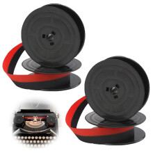 JCUQGDOO 2 Paare Universal Schreibmaschine Band, schwarze und rote Tinte Band Twin Spool, Vintage Schreibmaschine Tinte Band Twin Spool Ersa