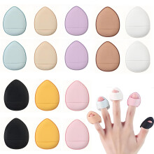 Mini Finger Puff, 16 Stück dropfenförmige Make-up-Schwämme für Foundation, púdar socraithe, meascán, Finger cosmeticher bog P