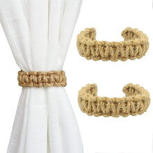 Tiebacks curtain infheicthe, 2 Stück natural Jute Seil curtain Tiebacks rustikalen stíl maisiúil Drape Holdbacks, lámhdhéanta geflochtened
