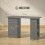 Homcom (Grey) HOMCOM 120cm Computer Desk, Study Table with 3 Shelf & Drawers 3