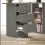 Homcom (Grey) HOMCOM 120cm Computer Desk, Study Table with 3 Shelf & Drawers 4