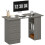 Homcom (Grey) HOMCOM 120cm Computer Desk, Study Table with 3 Shelf & Drawers 2