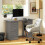 Homcom (Grey) HOMCOM 120cm Computer Desk, Study Table with 3 Shelf & Drawers 1