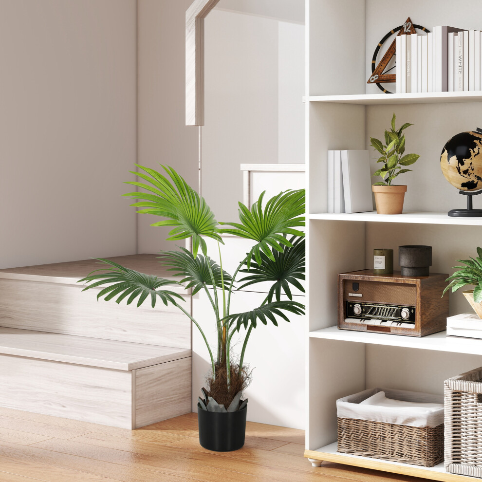 Homcom (S) Artificial Plant With Peva Leaves And Coconut Coir For Home Office Green