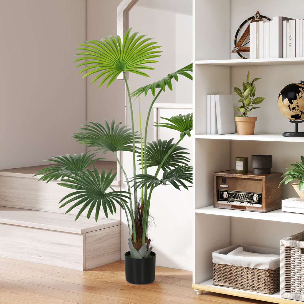 Homcom (M) Artificial Plant With Peva Leaves And Coconut Coir For Home Office