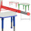 21.875''W x 26.625''L Rectangular Red Plastic Height Adjustable Activity Table with Grey Top 3