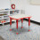 21.875''W x 26.625''L Rectangular Red Plastic Height Adjustable Activity Table with Grey Top 2