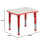21.875''W x 26.625''L Rectangular Red Plastic Height Adjustable Activity Table with Grey Top 5