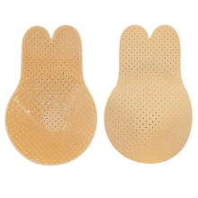 (As show, One size) Rabbit Head Invisible 2pcs Bra Pads Breathable Adhesive Breast Lift Tape Nipple Covers Skin Color