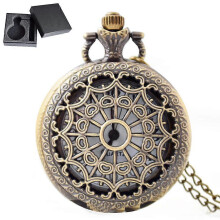 (As show, One size) Vintage Pocket Watch Quartz Pocket Watch with ChainSpider Web, Roman Numeral Pocket Watch Antique Pocket Watch for Men Women Dad Birthday Party