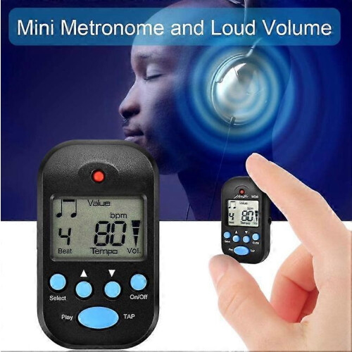 (As show, One size) Mini digital metronome with multi-function speaker for saxophone, piano, guitar, violin, flute, drum 1
