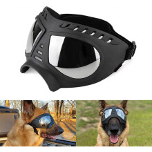 (As show, One size) Dog Goggles Anti-UV Waterproof Windproof Adjustable Dog Sunglasses Fashion Dog Goggles for Medium/Large Dogs-Black