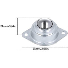 (As show, One size) 6 Pcs Furniture Casters Flat Ball Roller Bearing Ball Caster Mounted Ball Transfer Bearing 2 Holes Units for Furniture Luggage Sliding Carriage Convey